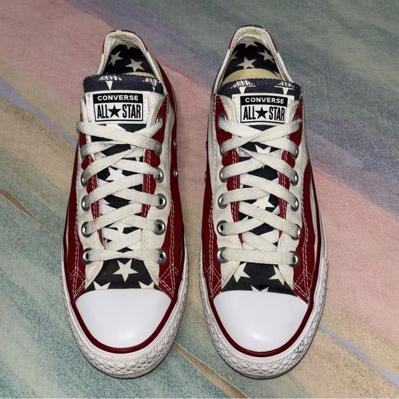 Converse Chuck Taylor All Star Low Sneakers USA FLAG women’s size 8 - Picture 5 of 9